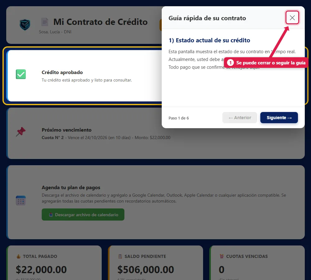 Guía rápida del contrato