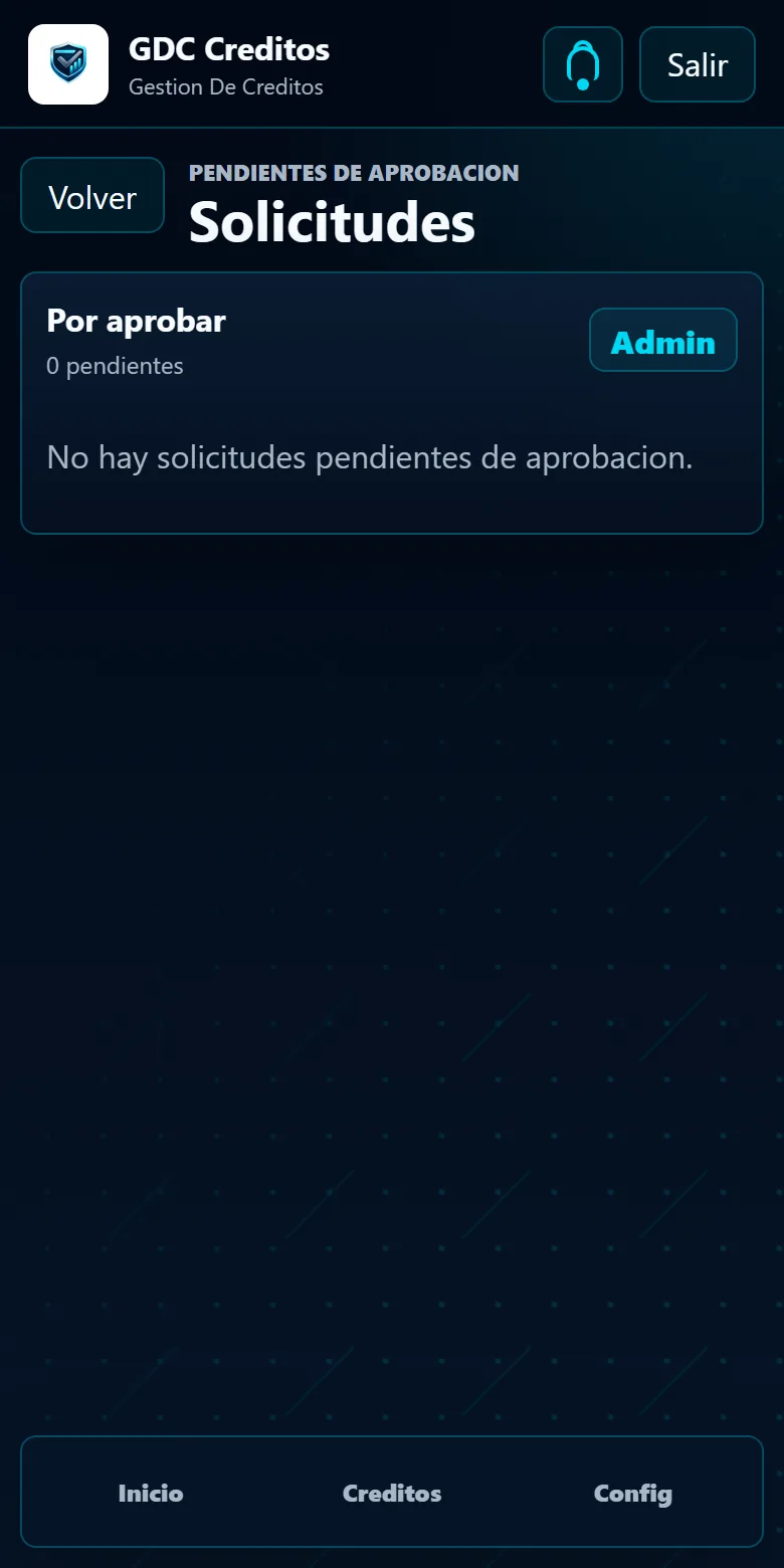 Solicitudes pendientes de aprobación